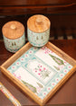 A Rajwada Combo Serving Tray & 2 Jars - Blue