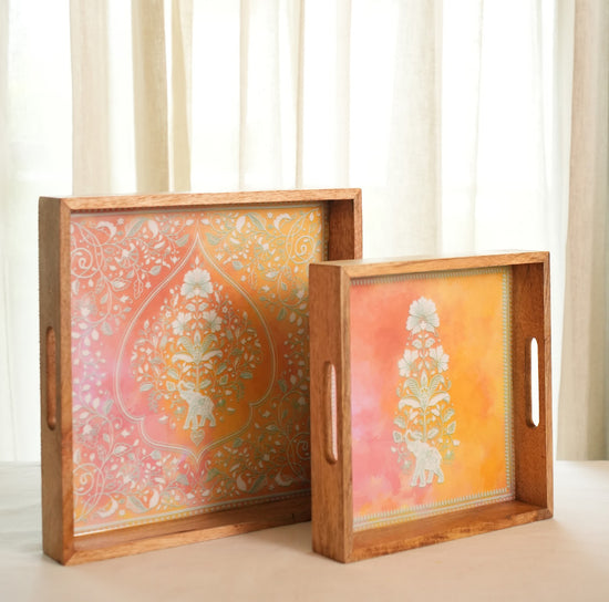 A Nakkashi Combo Set Of 2 Trays
