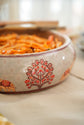 Noor Valley Wooden Snack Bowl : Grey Maroon