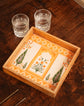 A Rajwada Combo Of Serving Tray & Air Tight Jars - Orange