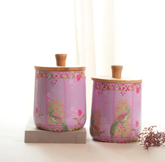 Peacock Garden Air Tight Jars - Lilac