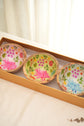 Floral Garden Set of 3 Nut Bowls ( BLUE PINK GREEN )