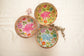 Floral Garden Set of 3 Nut Bowls ( BLUE PINK GREEN )