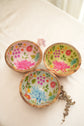 Floral Garden Set of 3 Nut Bowls ( BLUE PINK GREEN )
