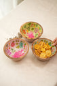 Floral Garden Set of 3 Nut Bowls ( BLUE PINK GREEN )