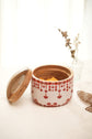 Mandala Bowl Jar : Orange Maroon