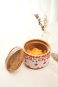 Mandala Bowl Jar : Orange Maroon