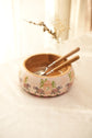 Shahi Mahal Peach Purple Wooden Bowl