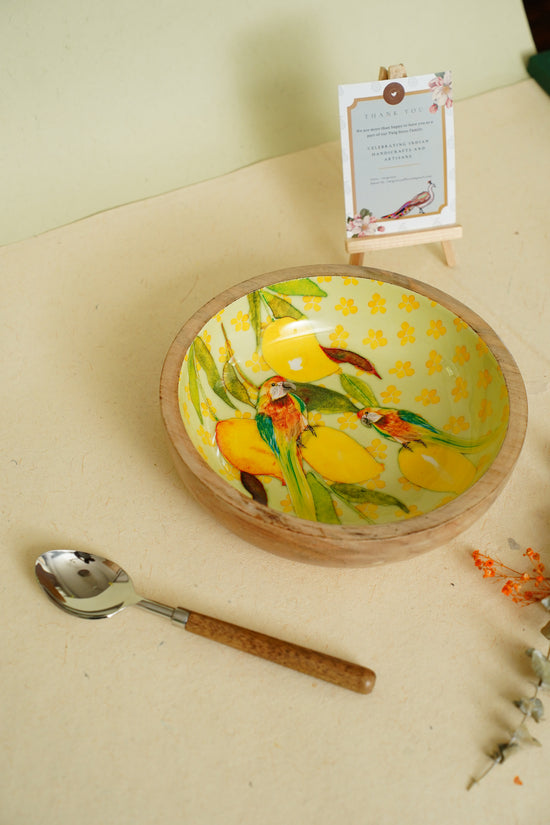 Mango Parrot Bowl Plate : Vintage Green