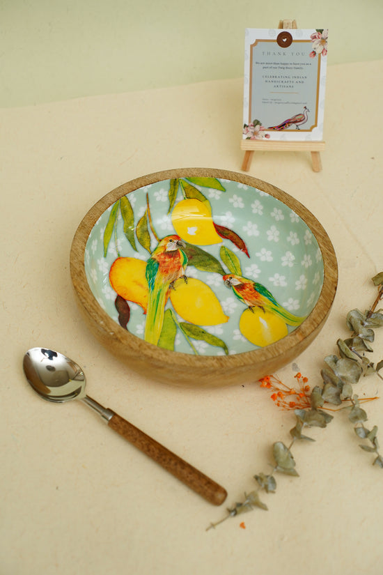 Mango Parrot Bowl Plate : Sea Green