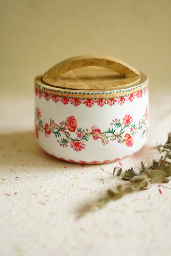 Horiontal Bloom Bowl Jar : Pink