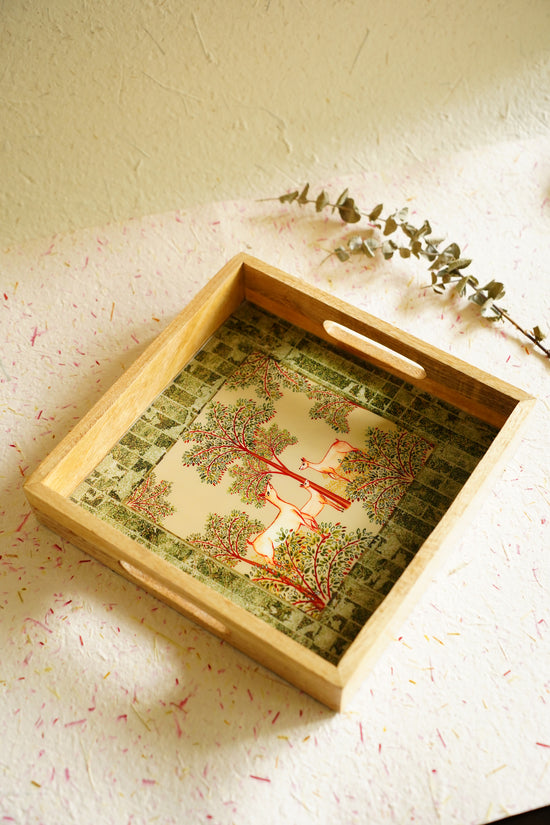 Deer Safari Serving Tray : Ivory