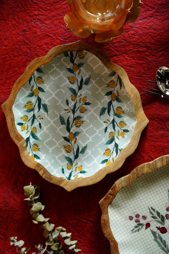 Pomegranate Small Platter Plate - Yellow