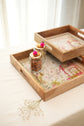 Combo Set of 2 Trays : Lotus Garden Grey Green