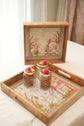 Combo Set of 2 Trays : Lotus Garden Grey Green
