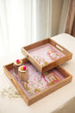 Combo Set of 2 Trays : Lotus Garden Pink