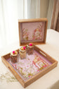 Combo Set of 2 Trays : Lotus Garden Pink