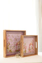 Combo Set of 2 Trays : Lotus Garden Pink
