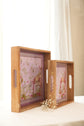 Combo Set of 2 Trays : Lotus Garden Pink