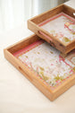Combo Set of 2 Trays : Lotus Garden Grey Red