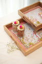 Combo Set of 2 Trays : Lotus Garden Grey Red