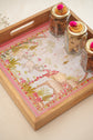 Combo Set of 2 Trays : Lotus Garden Grey Red