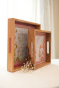 Combo Set of 2 Trays : Lotus Garden Grey Red