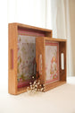Combo Set of 2 Trays : Lotus Garden Grey Red