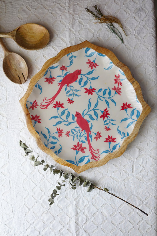 Bird Jaal Big Platters plate - Blue Pink