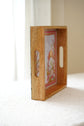 Lotus Garden Grey Red Serving Tray