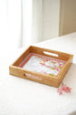Lotus Garden Grey Red Serving Tray