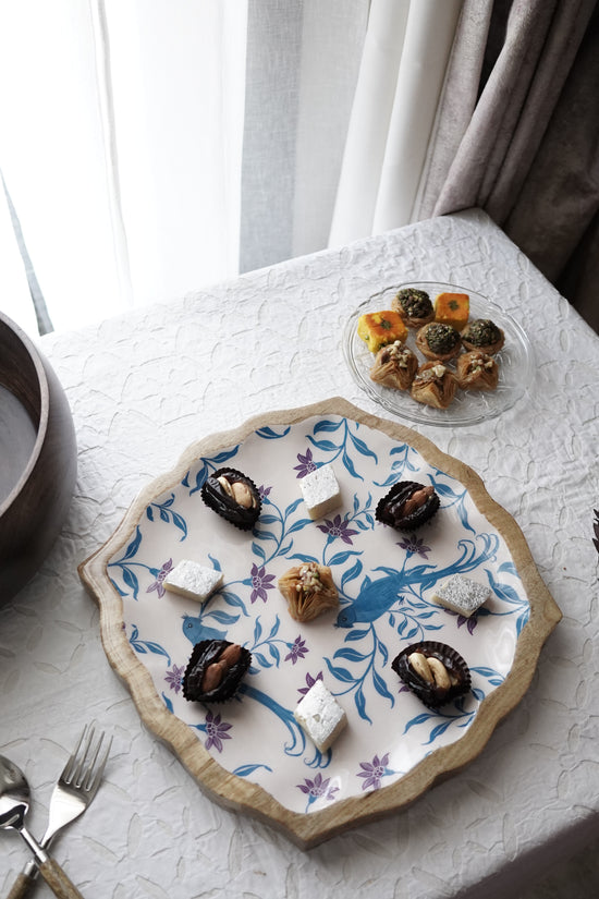 Bird Jaal Big Platters plate - Blue Purple