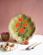 Genda Phool Buta Small Platter Plate- Green