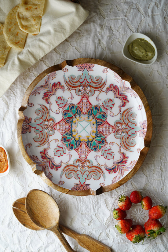 Boho Collection Round Platter - Light Pink