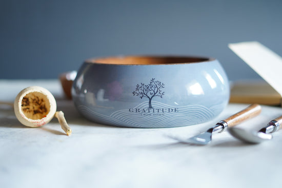 Gratitude Tree Wooden Bowls - Blue