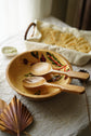 Cashew Wooden Serving Bowls - Yellow