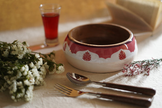 Heritage Jaal Salad Bowl - Red