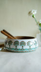 Palm World Wooden Bowl- Light Green