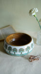 Palm World Wooden Bowl- Light Green