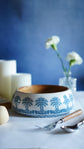 Palm World Wooden Bowl- Light Blue