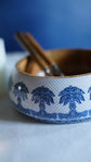 Palm World Wooden Bowl- Dark Blue