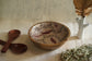 Anar Ki Kali Wooden Serving Bowl - Maroon cross pattern Jaal