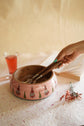 Floral Buta Wooden Bowls - Pink