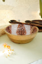 Elephant in The Valley Wooden Serving Bowls - Brown