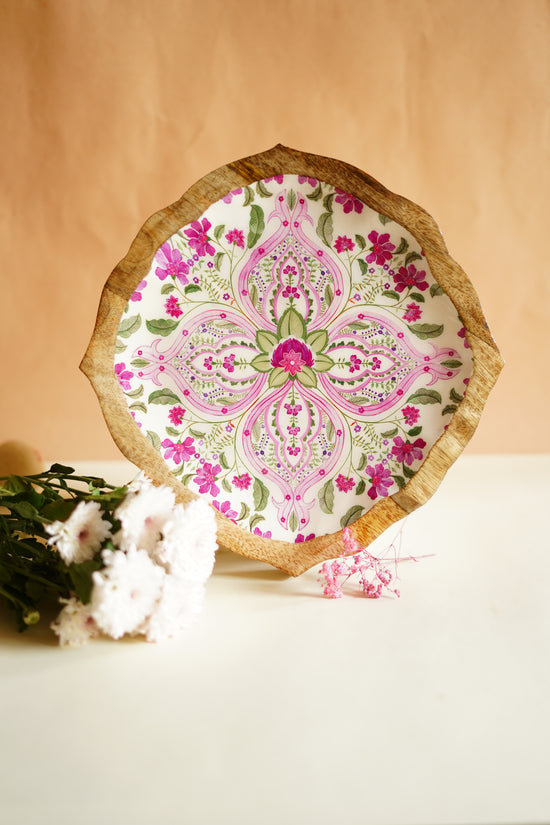 Rangeen Rangoli Big Platters Plate - Purple