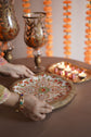 Rangeen Rangoli Big Platters Plate - Orange