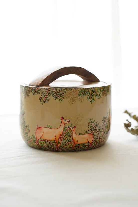 Deer Safari Bowl Jar : Ivory