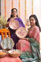 Cashew Wooden Serving Bowls - Pink