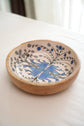Tribal Peacock Bowl Plate With Spoon - Blue