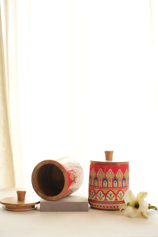 Gulnaar Set Of 2 Jars - Red